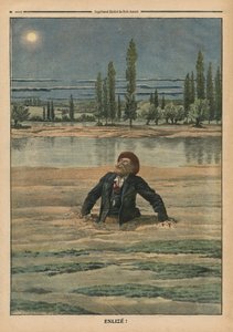 Atrapado en arenas movedizas, ilustración de 
